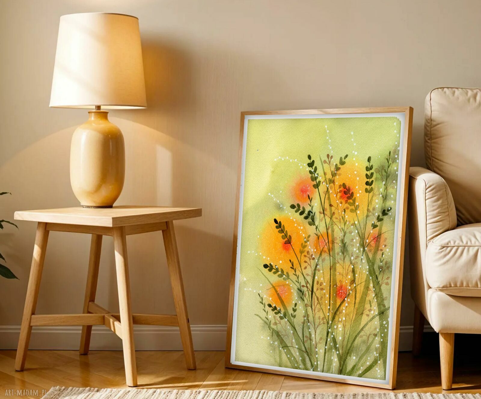 Łąka - plakat 50x70 cm z akwarelą trawa