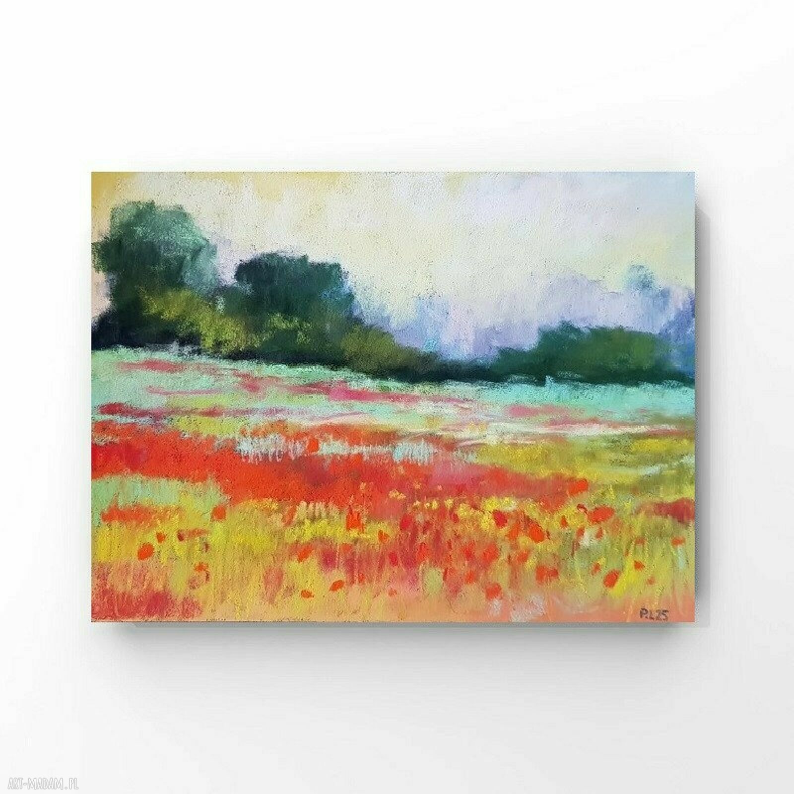 Łąka - obraz w pastelach suchych 18x24 cm