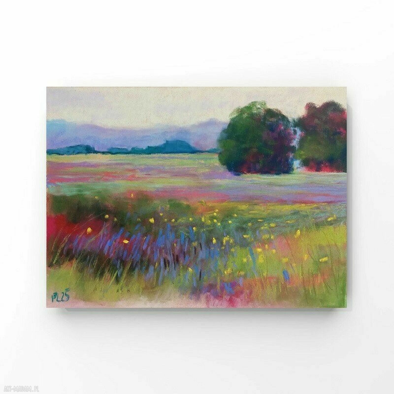 Obraz „Łąka” w pastelach suchych 18x24 cm