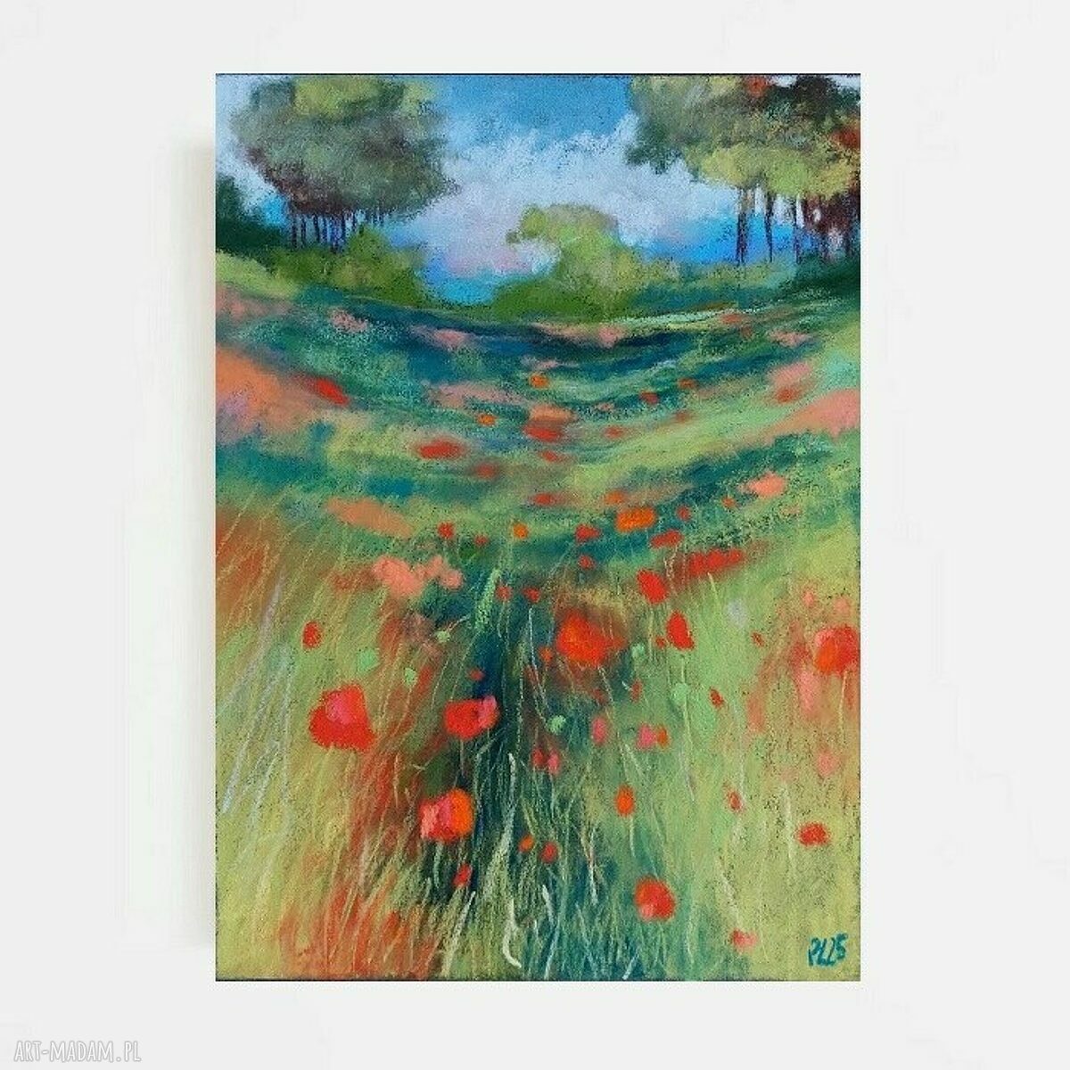 ŁĄKA - obraz z suchych pasteli 24 x 18 cm Paulina Lebida