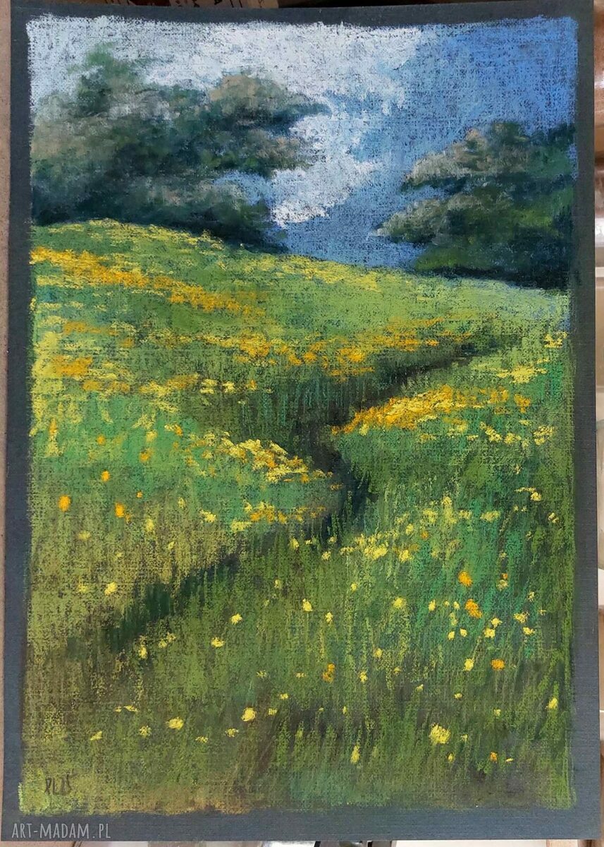 Łąka - praca pastelami suchymi A4, Paulina Lebida
