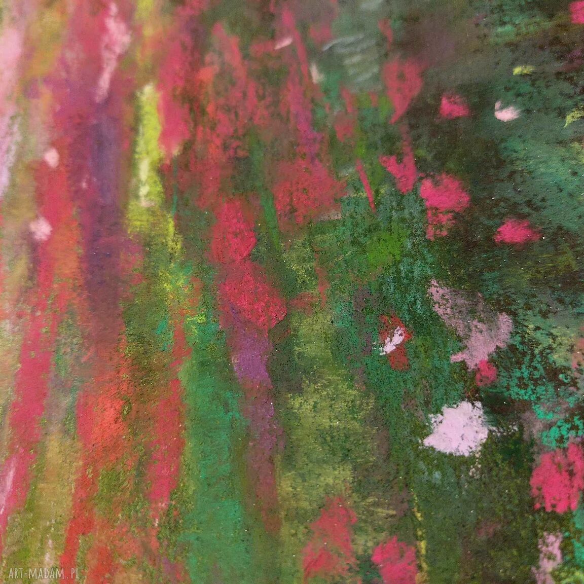 Łąka - rysunek pastelami suchymi A3