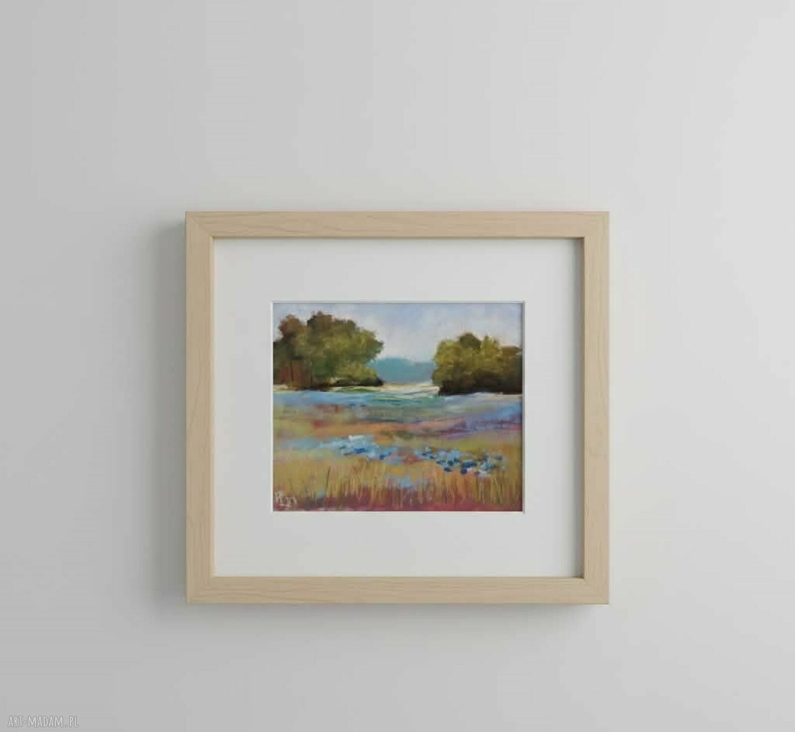 Łąka - ręcznie rysowany obraz z pasteli suchych 18 x 24 cm (bez ramy)