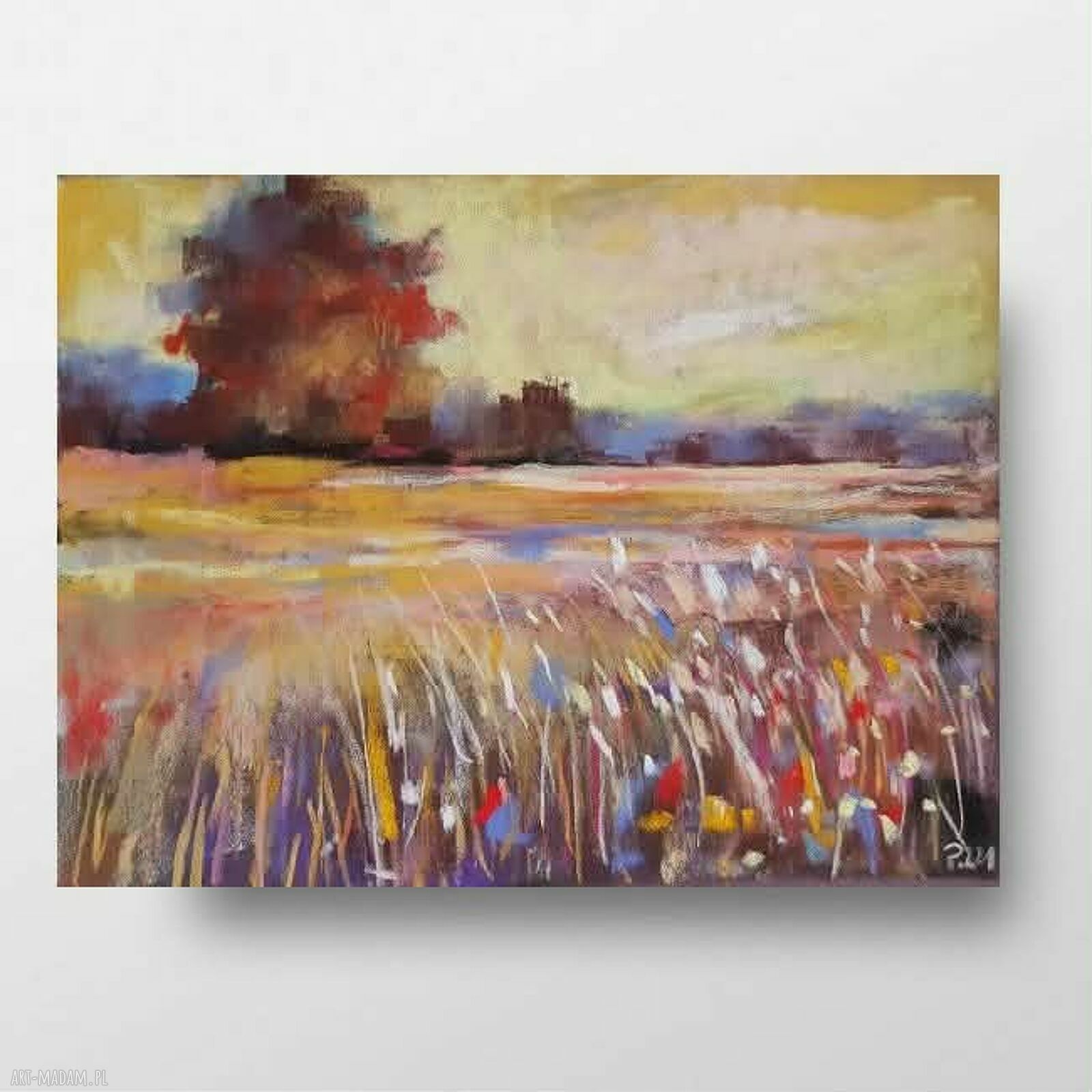 Łąka - pastel suchy 18x24 cm na papierze pastelmat