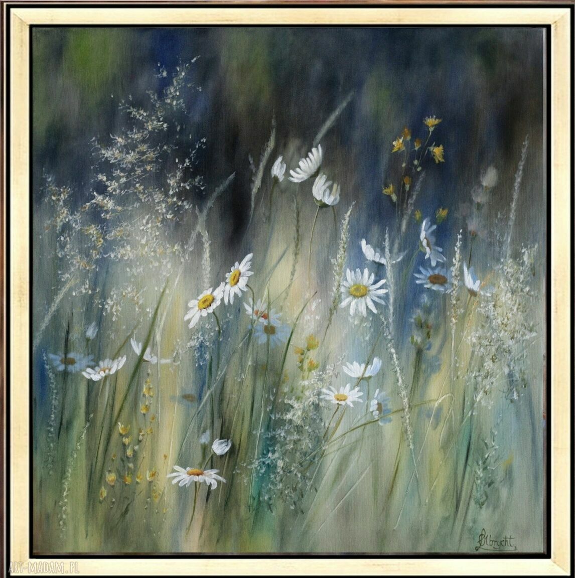 Łąka - ręcznie malowany obraz olejny 70x70 cm