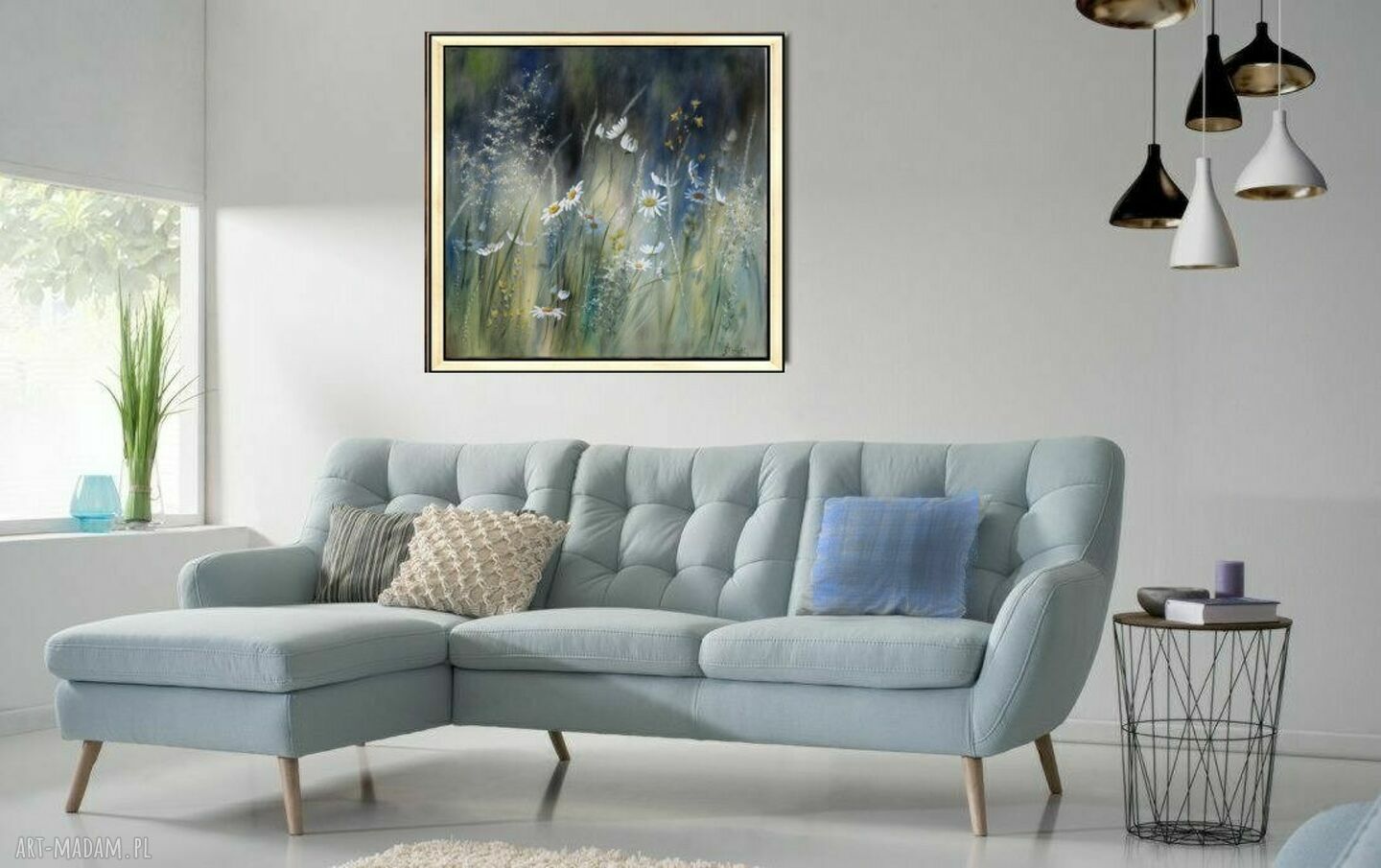Łąka - ręcznie malowany obraz olejny 70x70 cm