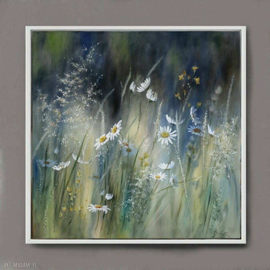 Łąka - ręcznie malowany obraz olejny 70x70 cm