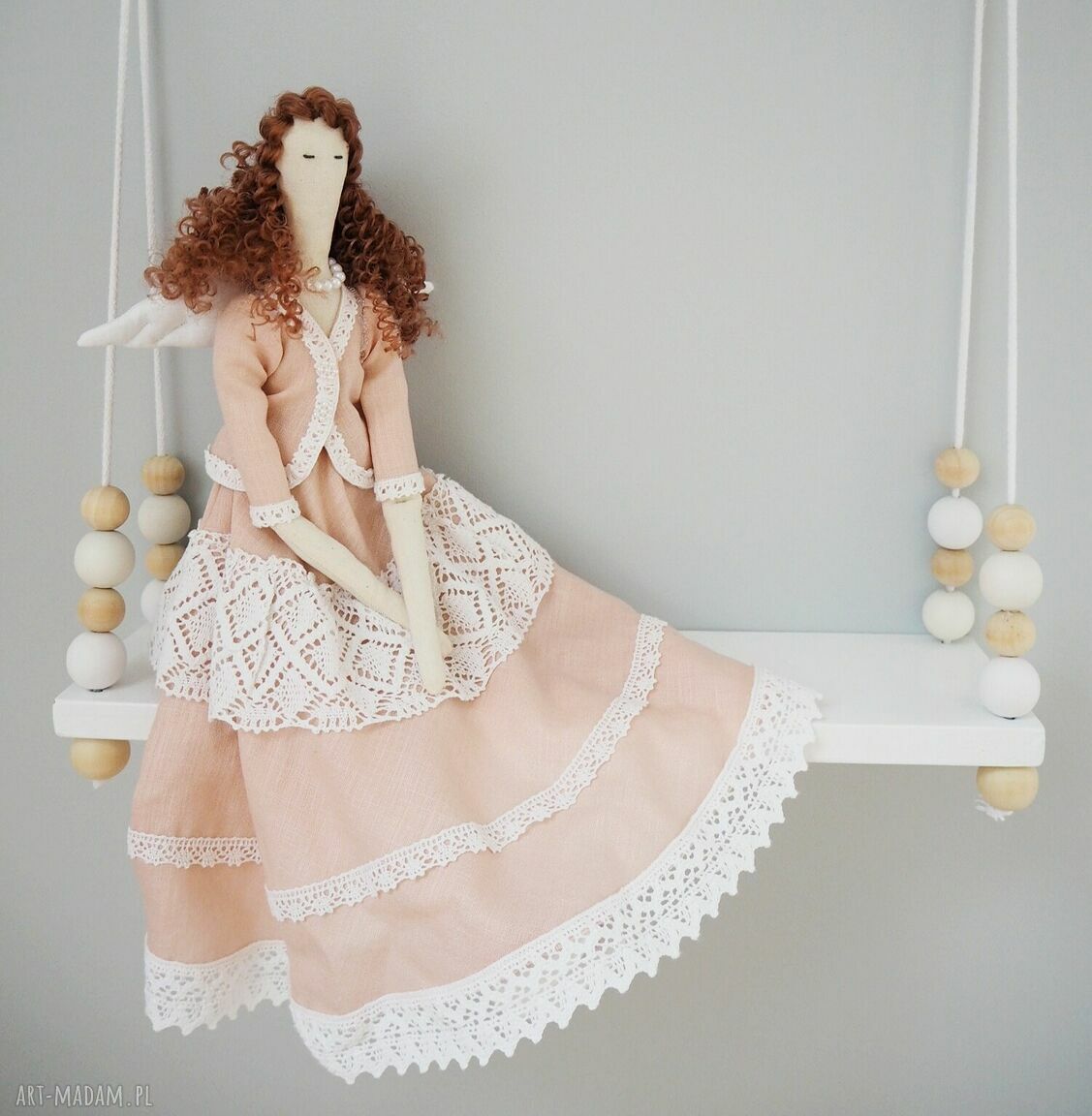 świąteczne prezenty: Anioł prezent pierwszą komunię Świętą lalka