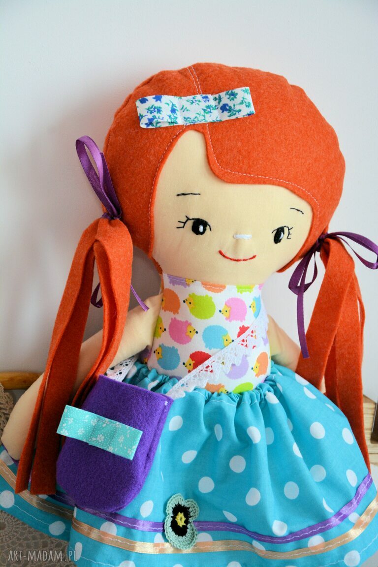 Lala Kasia 40 cm z ubrankami - handmade i bezpieczna dla dziewczynki