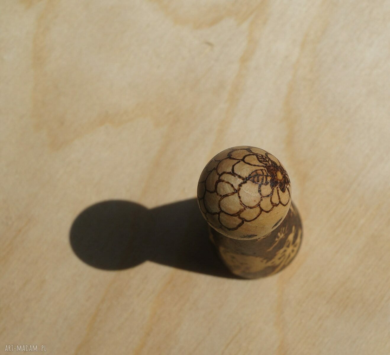 Laleczka Babie Lato - ręcznie wypalana drewniana laleczka 5,5 cm