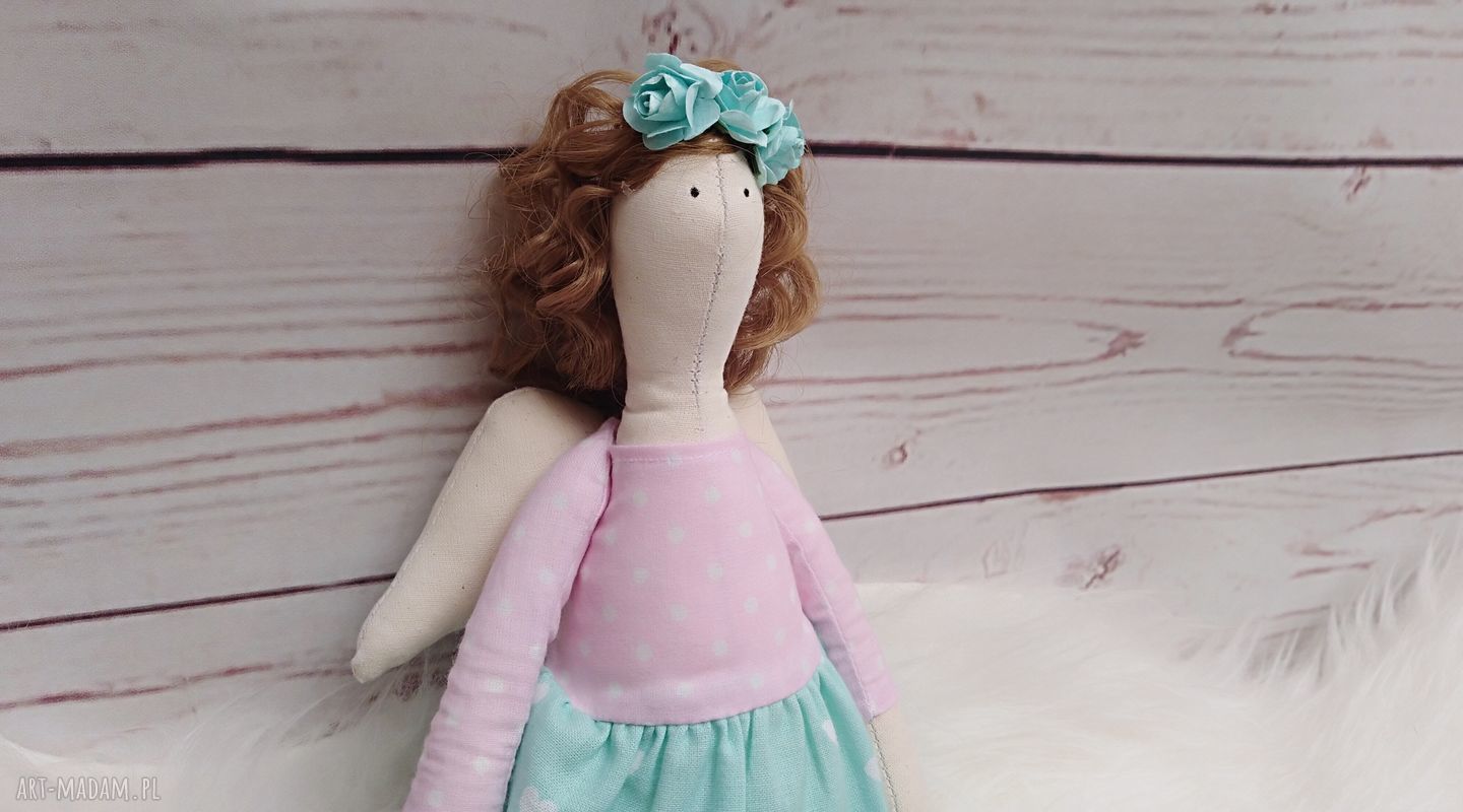 Lalka anioł Tilda 45 cm - antyalergiczna przytulanka handmade