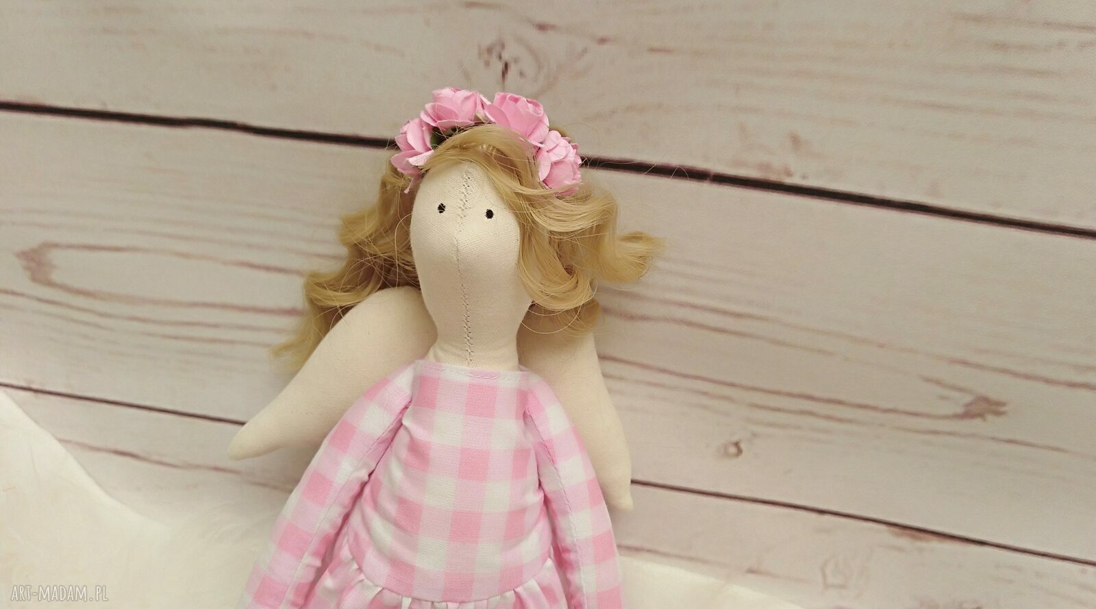 Lalka anioł Tilda 45 cm - ręcznie szyta przytulanka z bawełny
