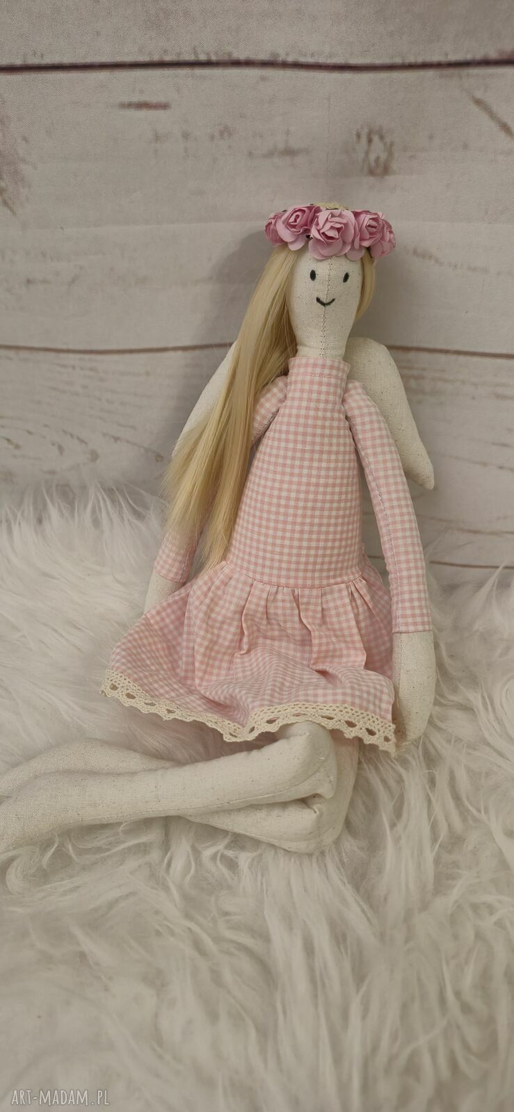 Lalka Anioł Tilda 45 cm - antyalergiczna, ręcznie szyta maskotka