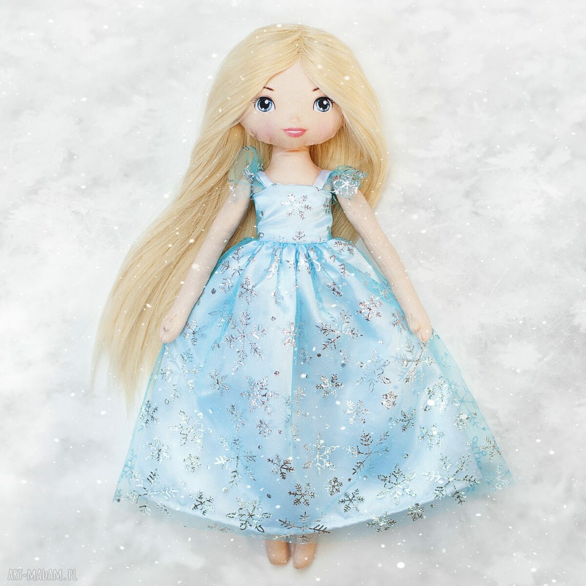 Lalka jak Elsa z Krainy Lodu - ręcznie szyta laleczka 40 cm
