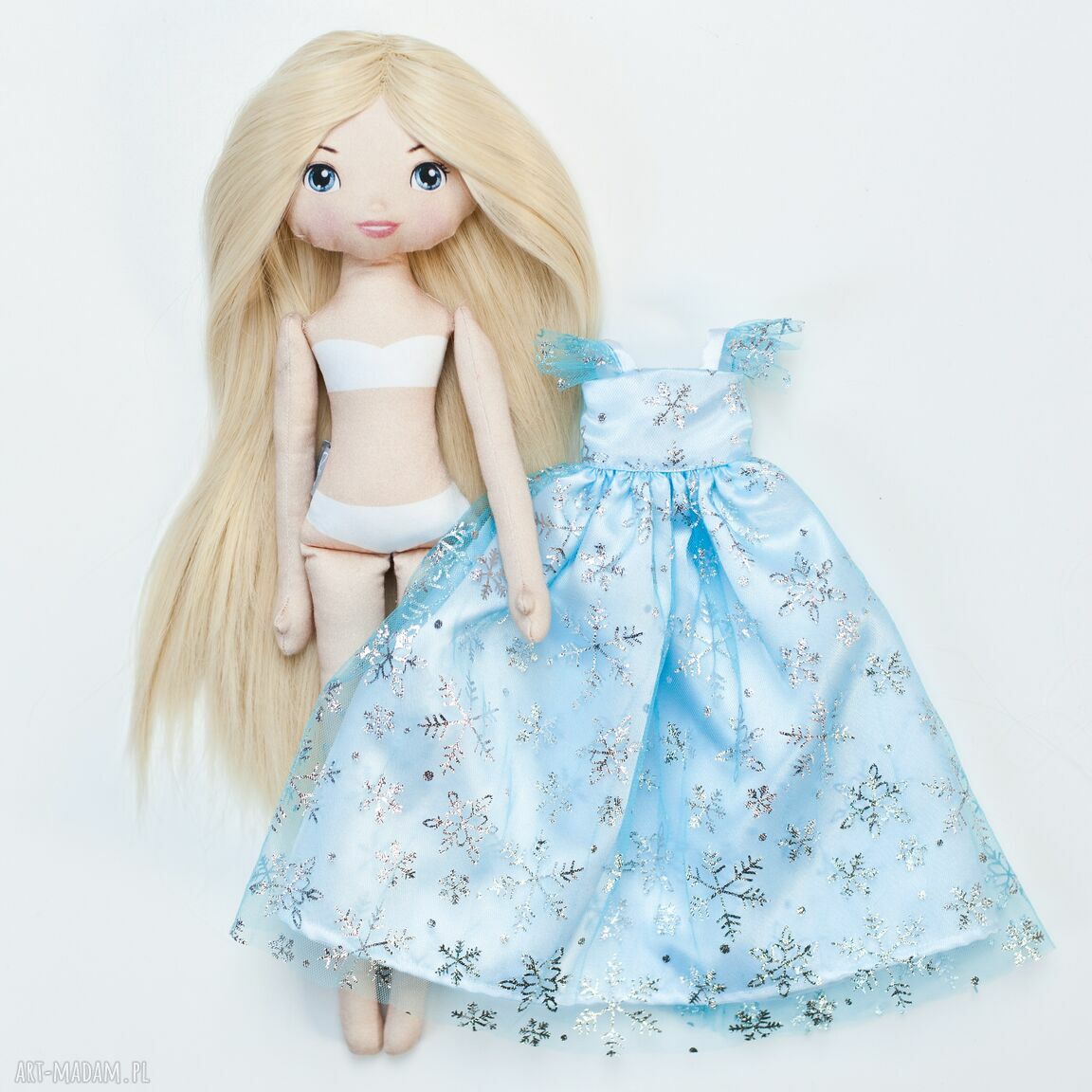 Lalka jak Elsa z Krainy Lodu - ręcznie szyta laleczka 40 cm