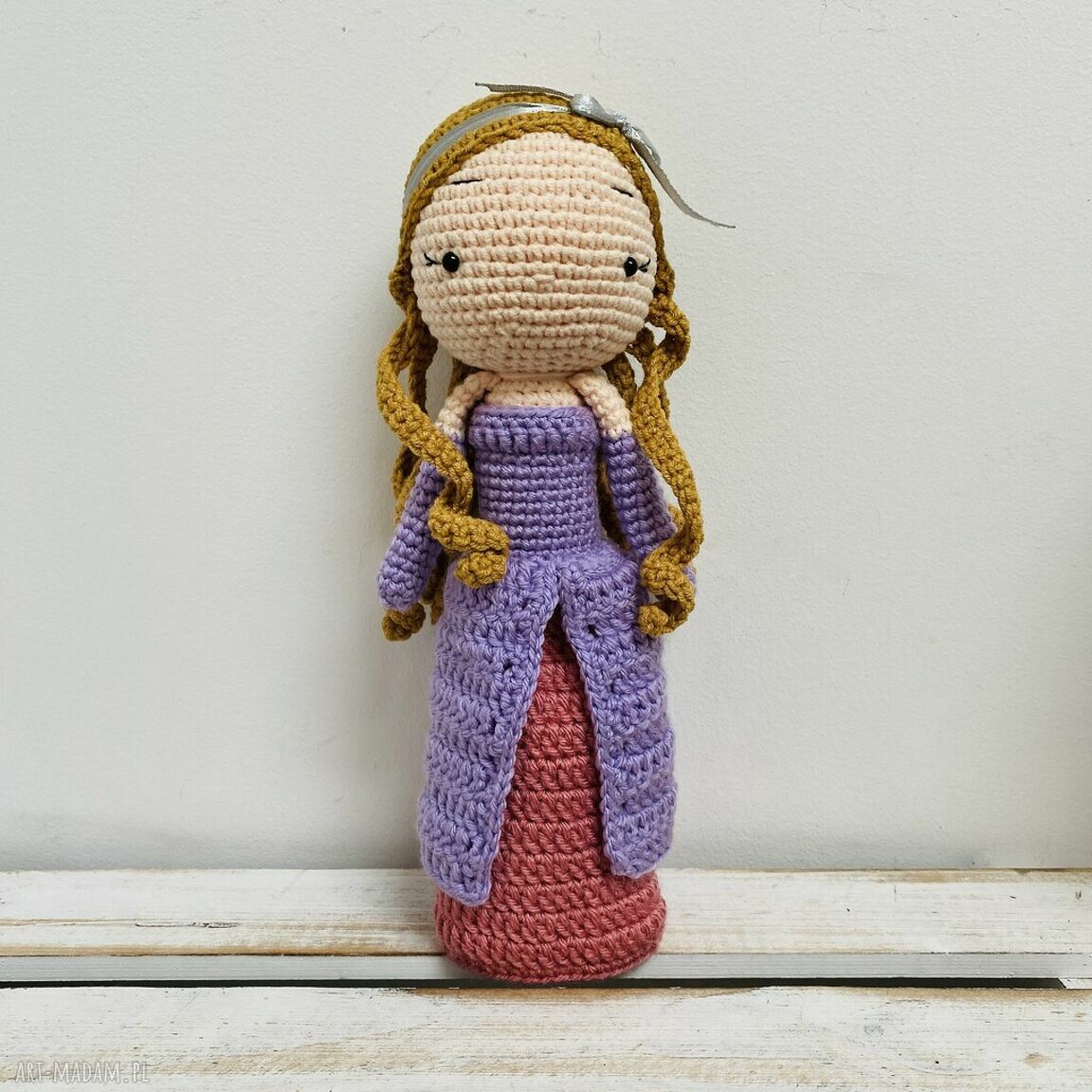 Lalka księżniczka szydełkowa handmade - maskotka na prezent