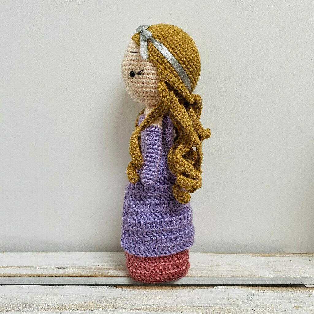 Lalka księżniczka szydełkowa handmade - maskotka na prezent