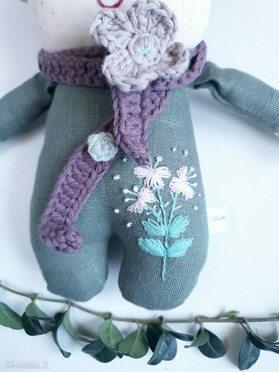 Lalka leśny skrzat Dzwoneczek - przytulna lalka handmade 24 cm