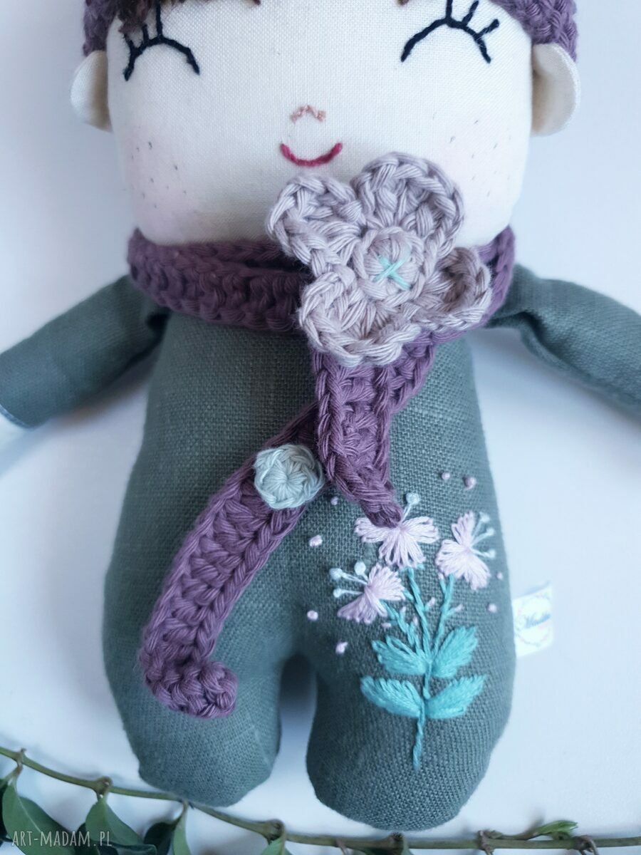 Lalka leśny skrzat Dzwoneczek - przytulna lalka handmade 24 cm