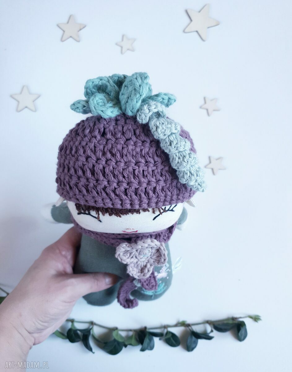 Lalka leśny skrzat Dzwoneczek - przytulna lalka handmade 24 cm