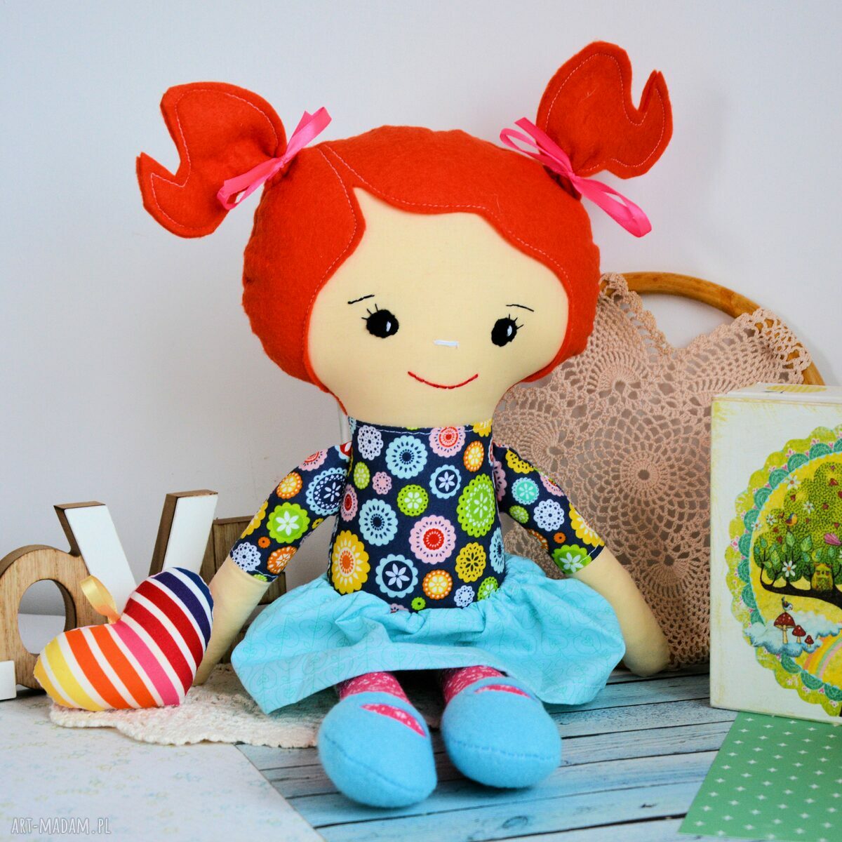 Ewunia - lalka Rojberka Słodki Łobuziak 50 cm, ręcznie uszyta
