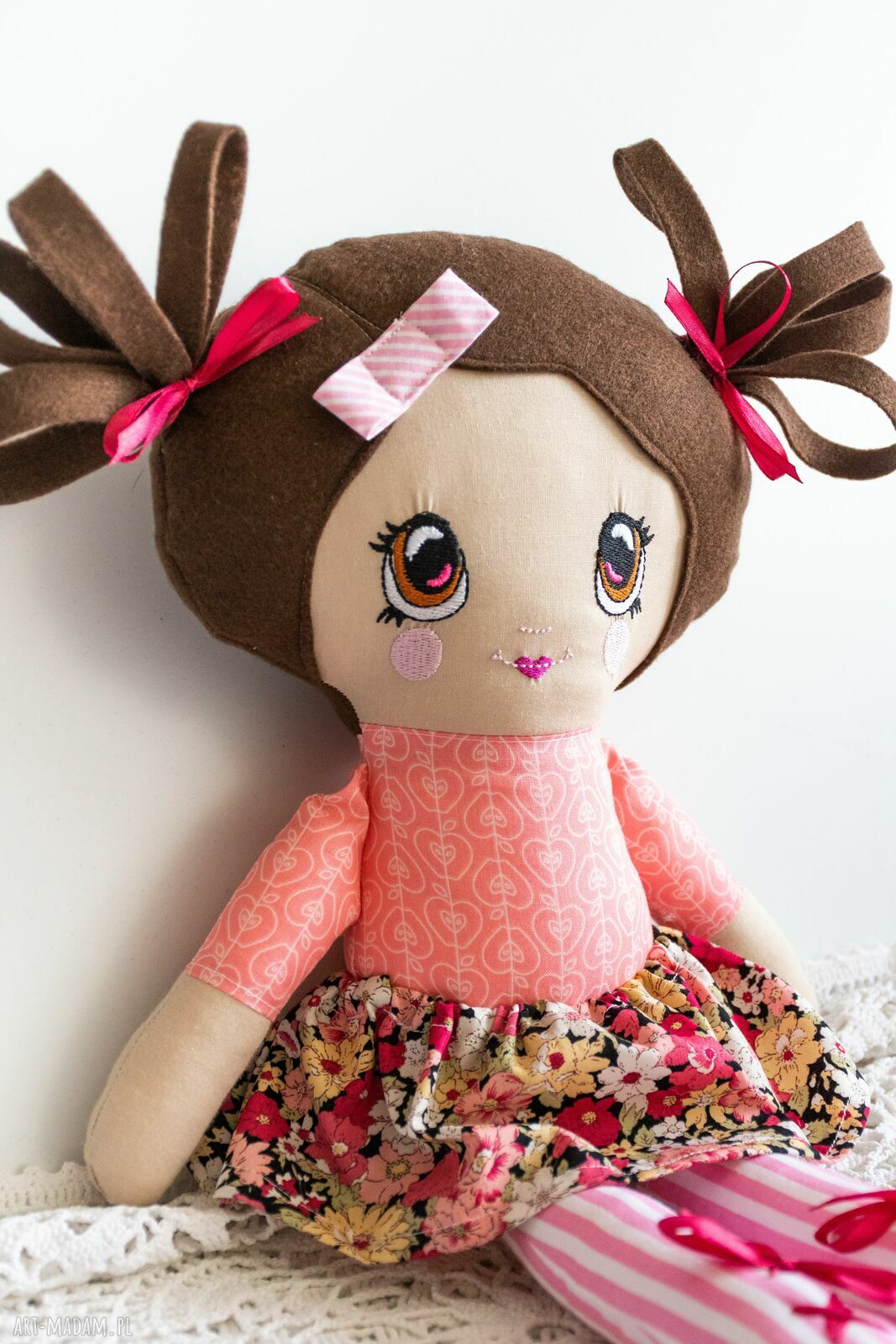Lalka Rojberka Lusia 46 cm - haftowana dla córeczki (ręcznie szyta)