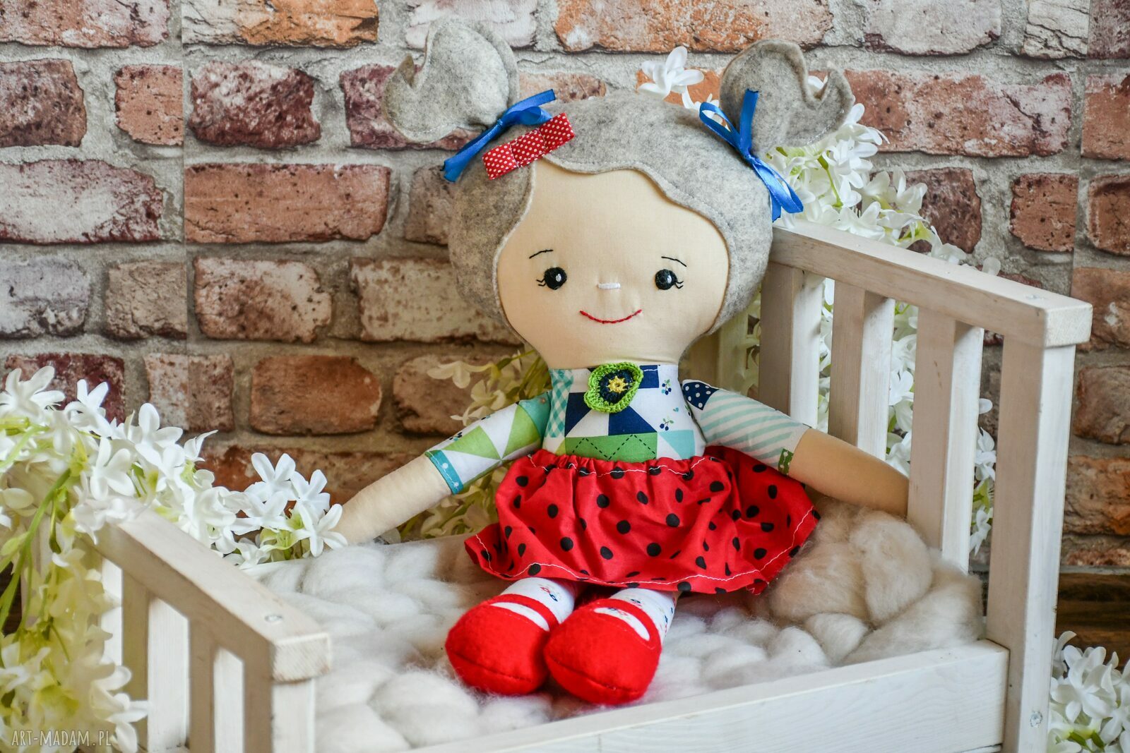 Lalka Rojberka Eliza 50 cm - ręcznie wyszywana szmacianka dla dziewczynki
