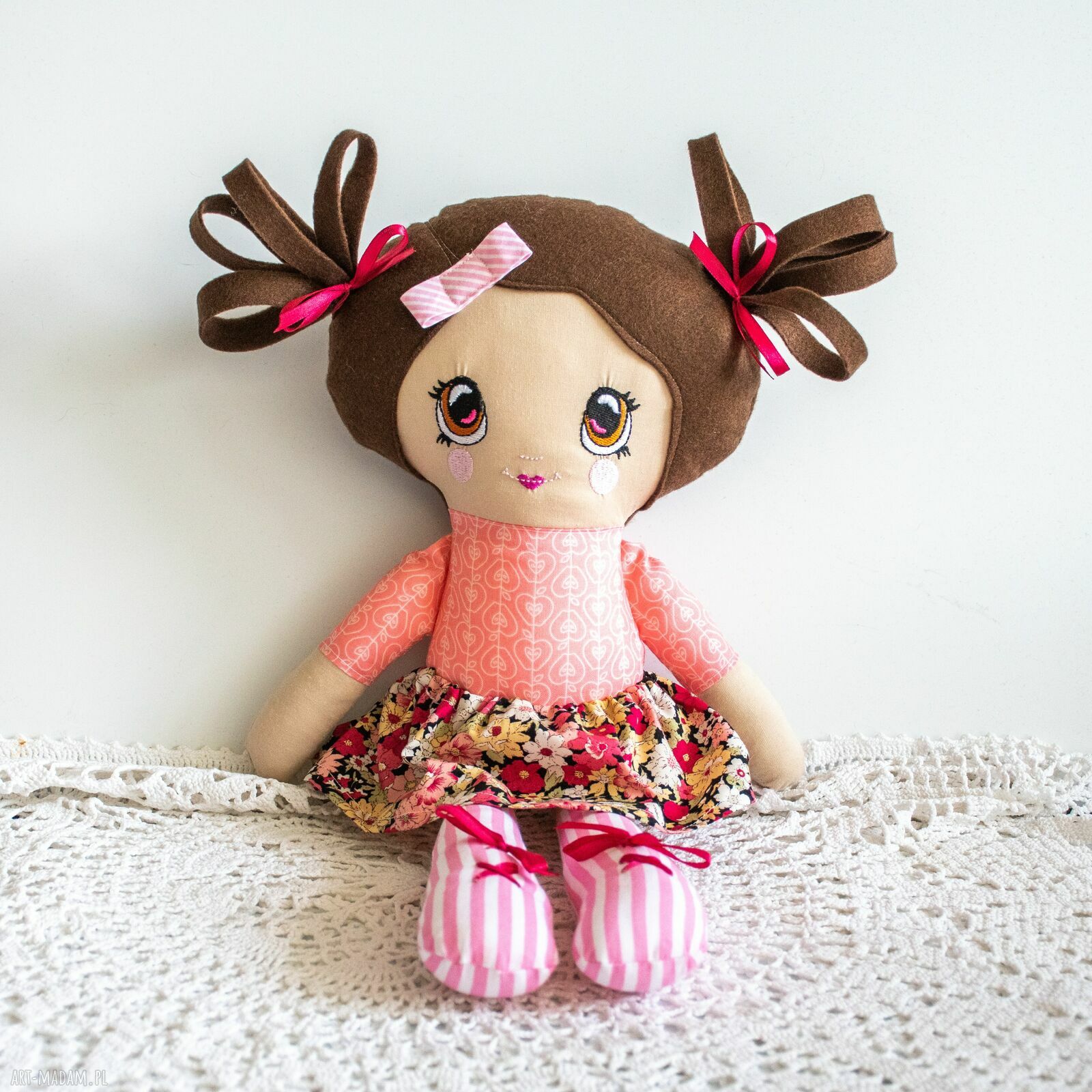 Lalka Rojberka Lusia 46 cm - haftowana dla córeczki (ręcznie szyta)