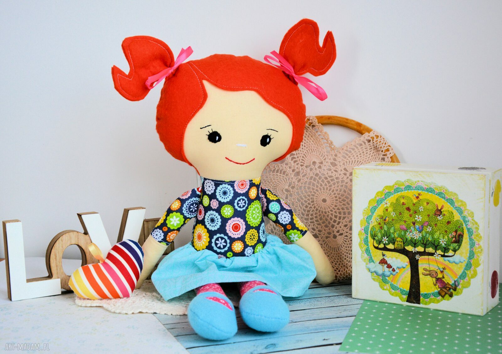 Ewunia - lalka Rojberka Słodki Łobuziak 50 cm, ręcznie uszyta