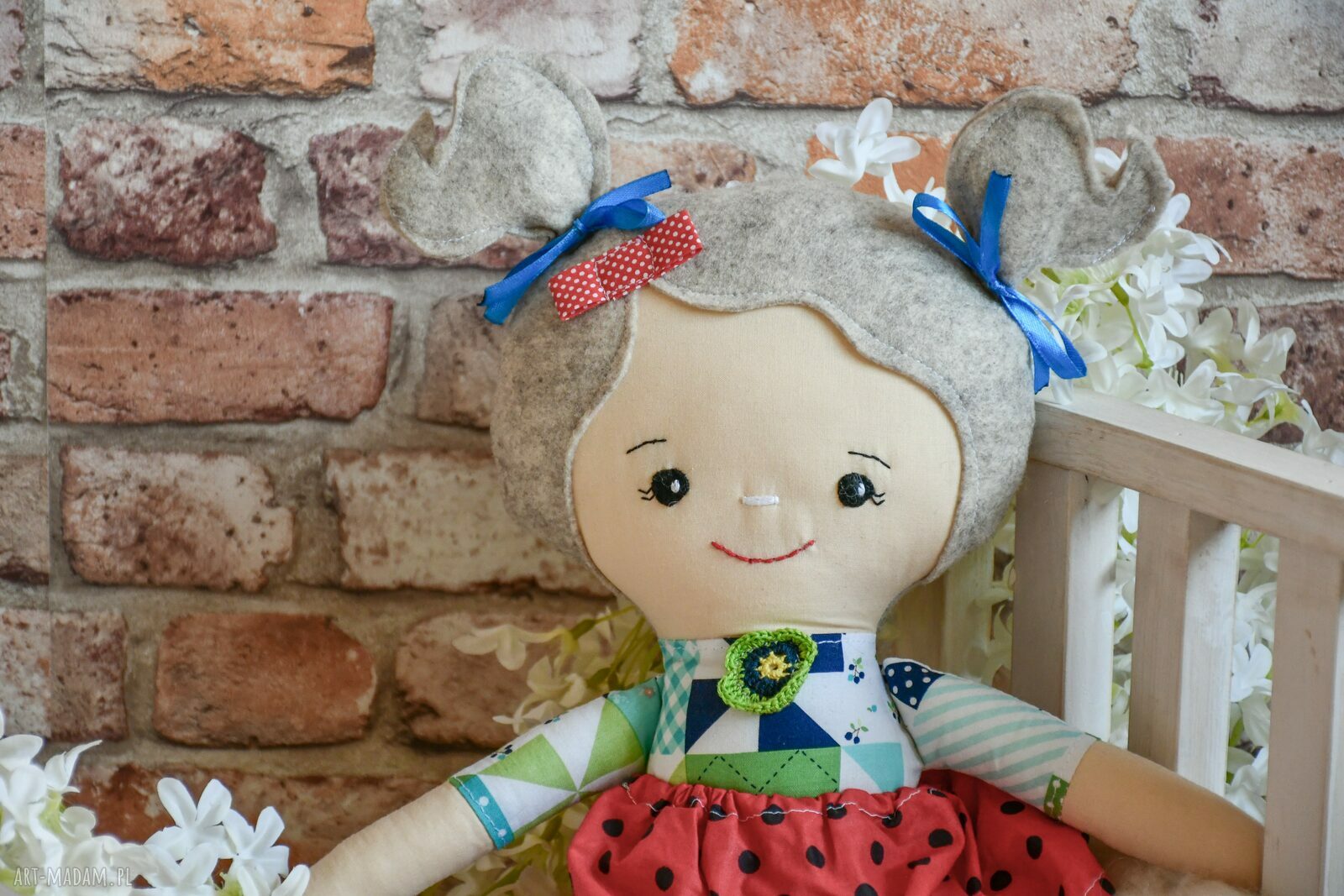 Lalka Rojberka Eliza 50 cm - ręcznie wyszywana szmacianka dla dziewczynki