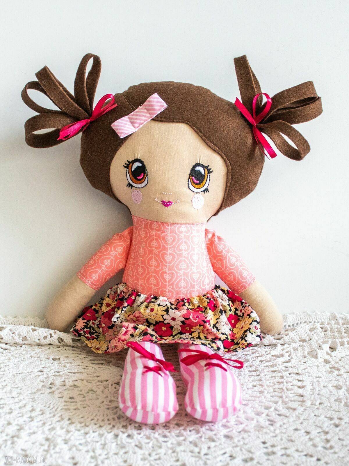 Lalka Rojberka Lusia 46 cm - haftowana dla córeczki (ręcznie szyta)