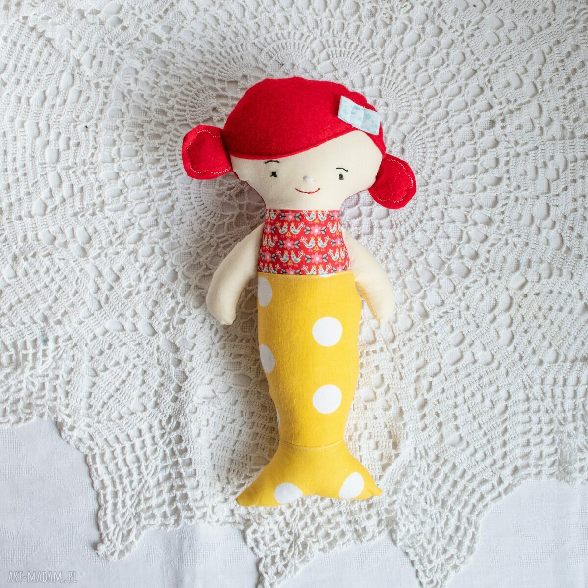 Lalka syrenka 33 cm - Małgosia, ręcznie wykonana