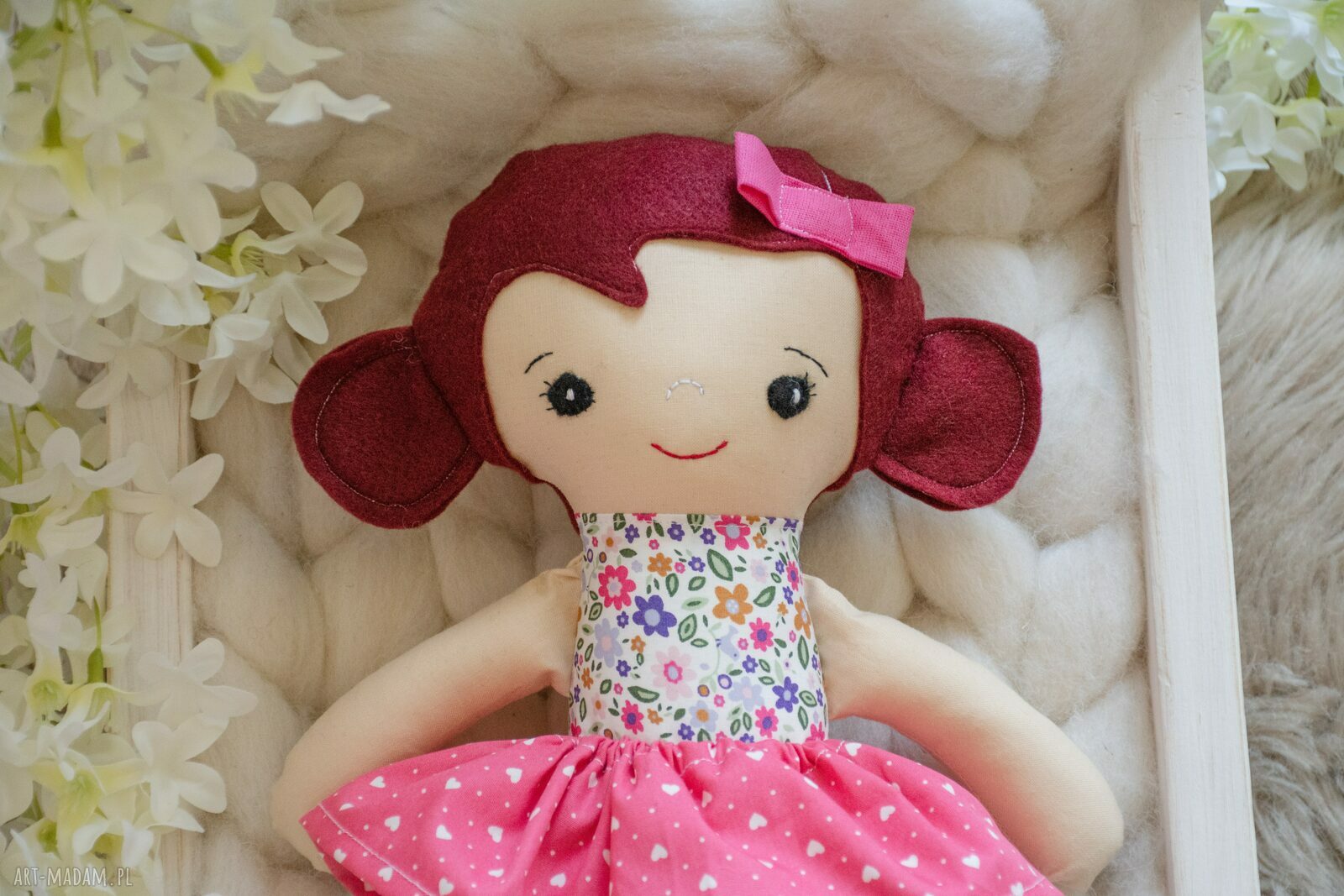 Lalka Tośka Hania 34 cm w kwiatki - ręcznie szyta lalka Szeptownia