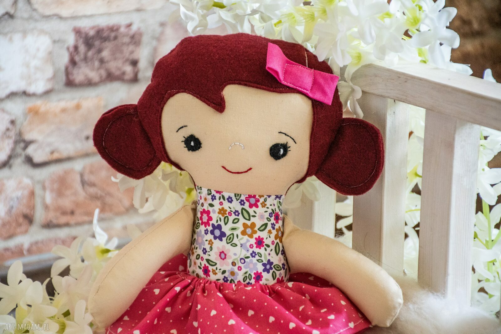 Lalka Tośka Hania 34 cm w kwiatki - ręcznie szyta lalka Szeptownia