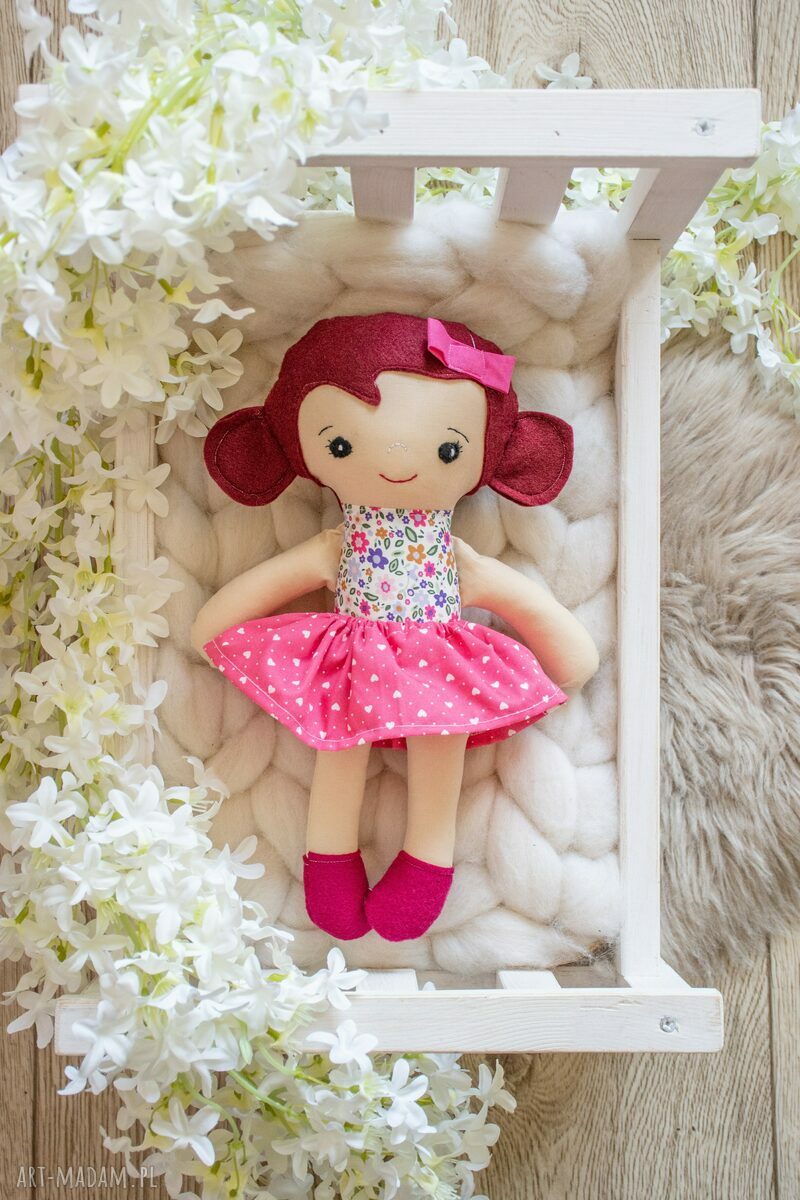 Lalka Tośka Hania 34 cm w kwiatki - ręcznie szyta lalka Szeptownia