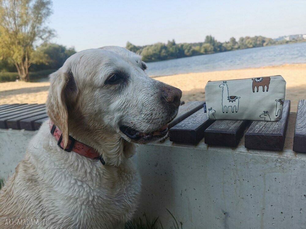 Kosmetyczka Lama Gawka etui alpaka w lamy, beżowa