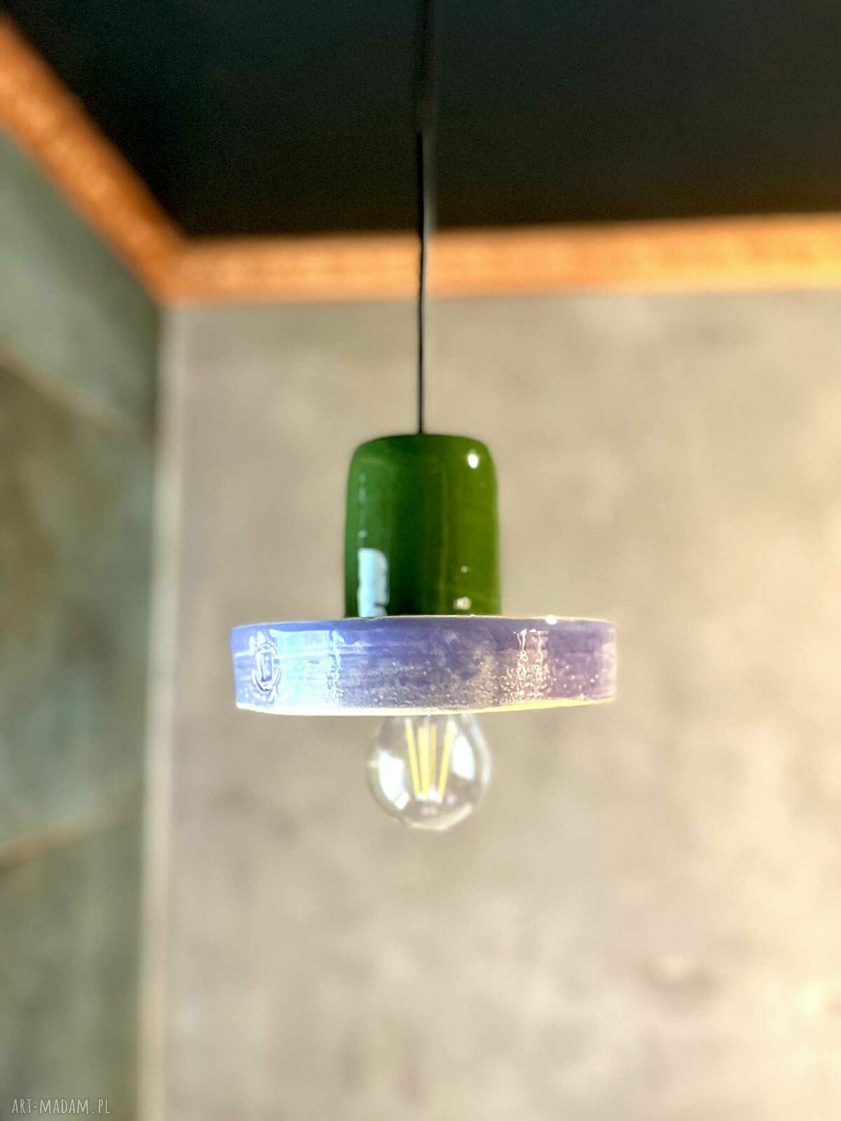 Lampa ceramiczna wisząca Fjord nad stół - ręcznie robiona