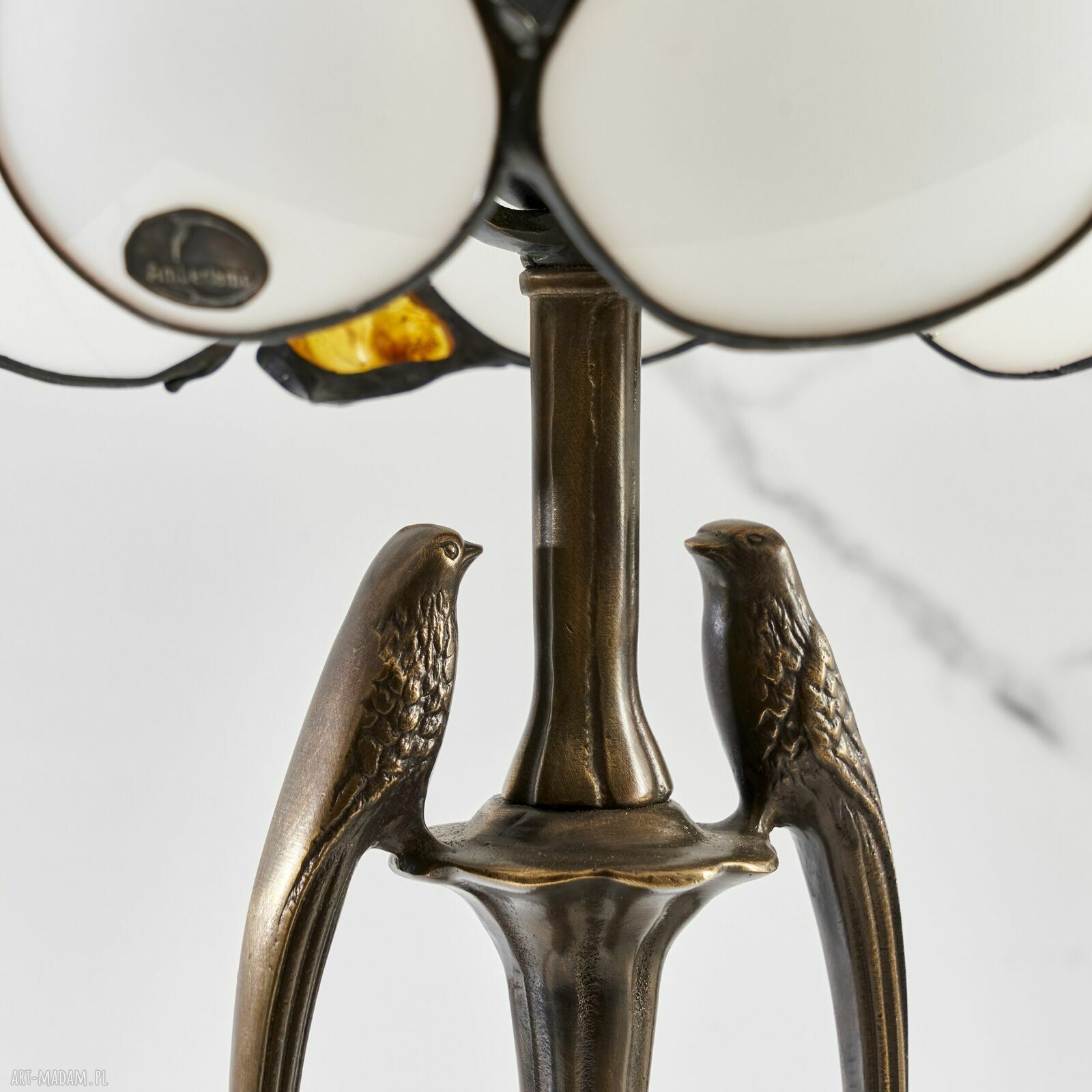 Lampa na biurko z bursztynem bałtyckim Tiffany Firenze B1 25/17