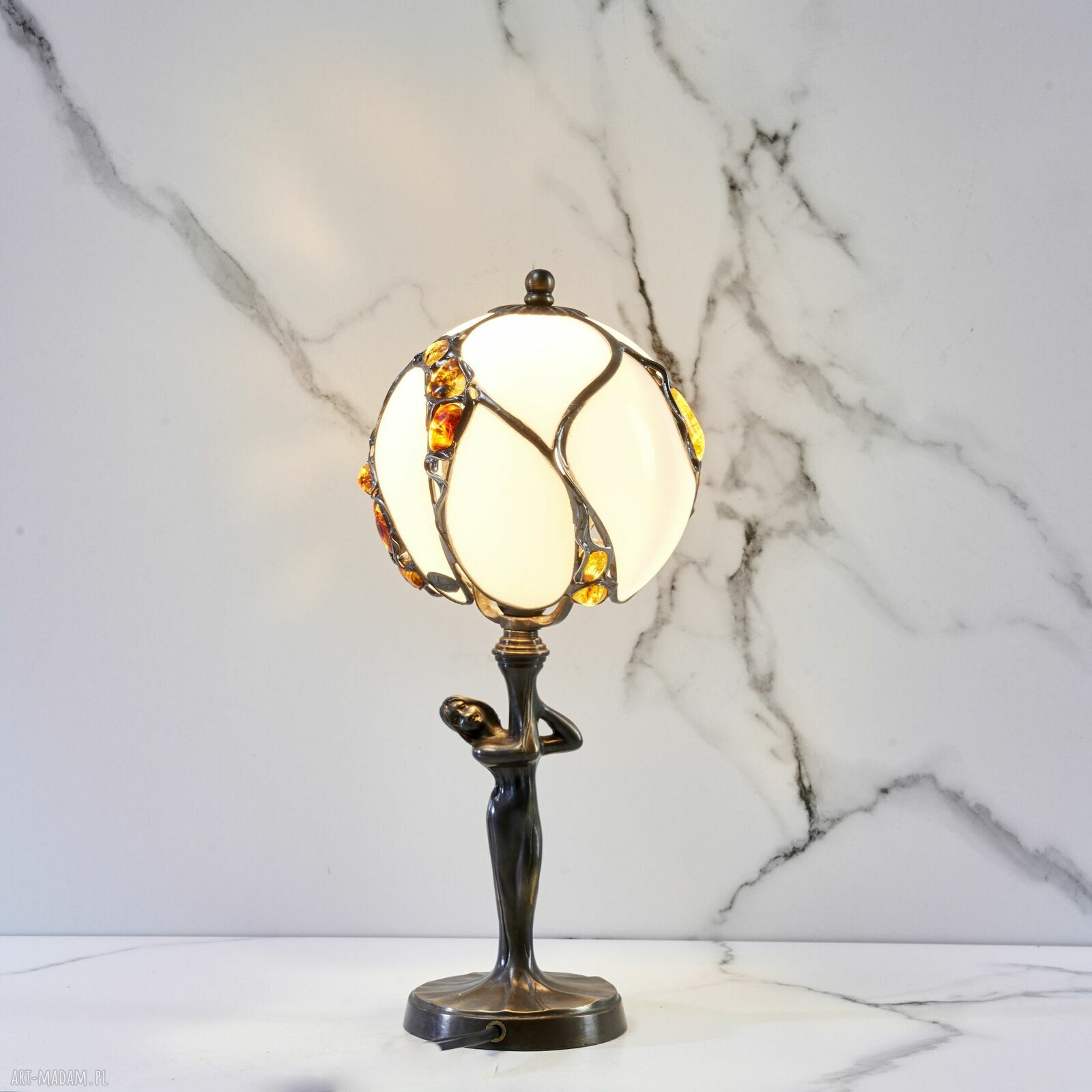 Lampka nocna z bursztynem bałtyckim 40 g Lucca Tiffany