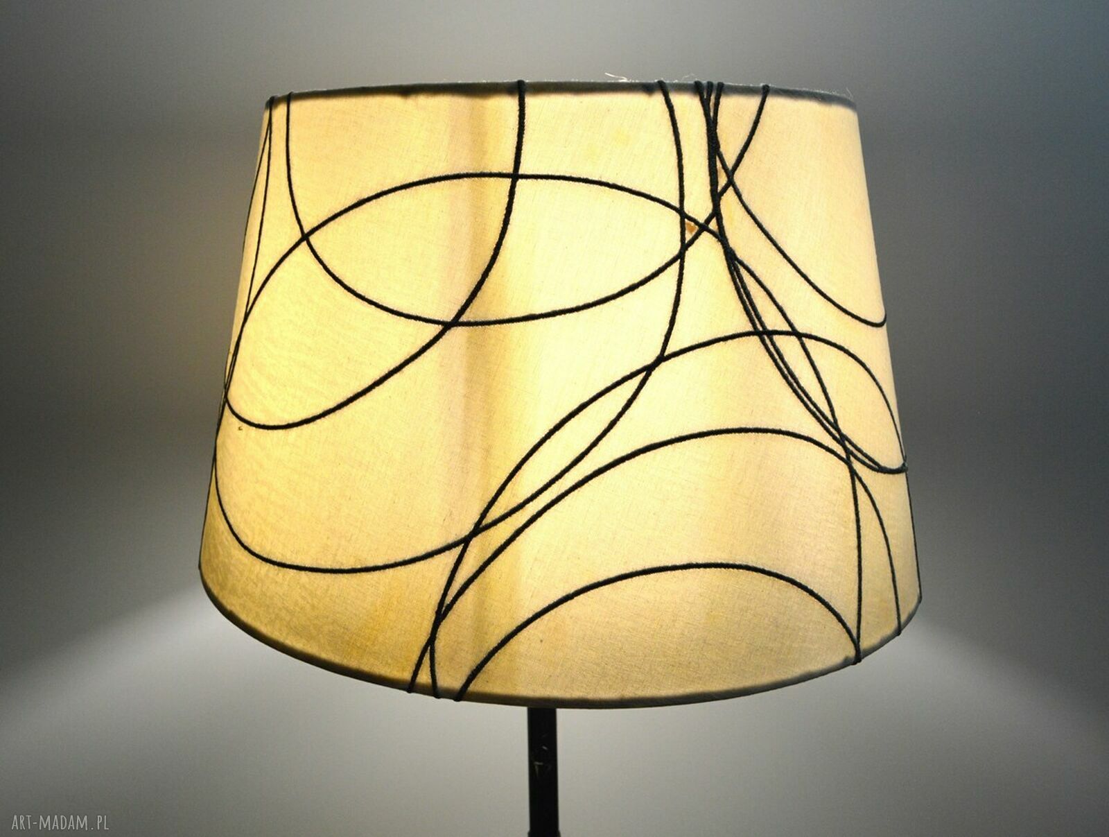 Lampa podłogowa hand made Loft - drewno, metal i klosz z recyclingu