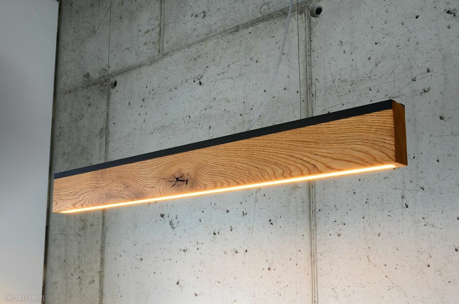 Lampa RIFT 100 cm - listwa czarna z LED, światło w dół