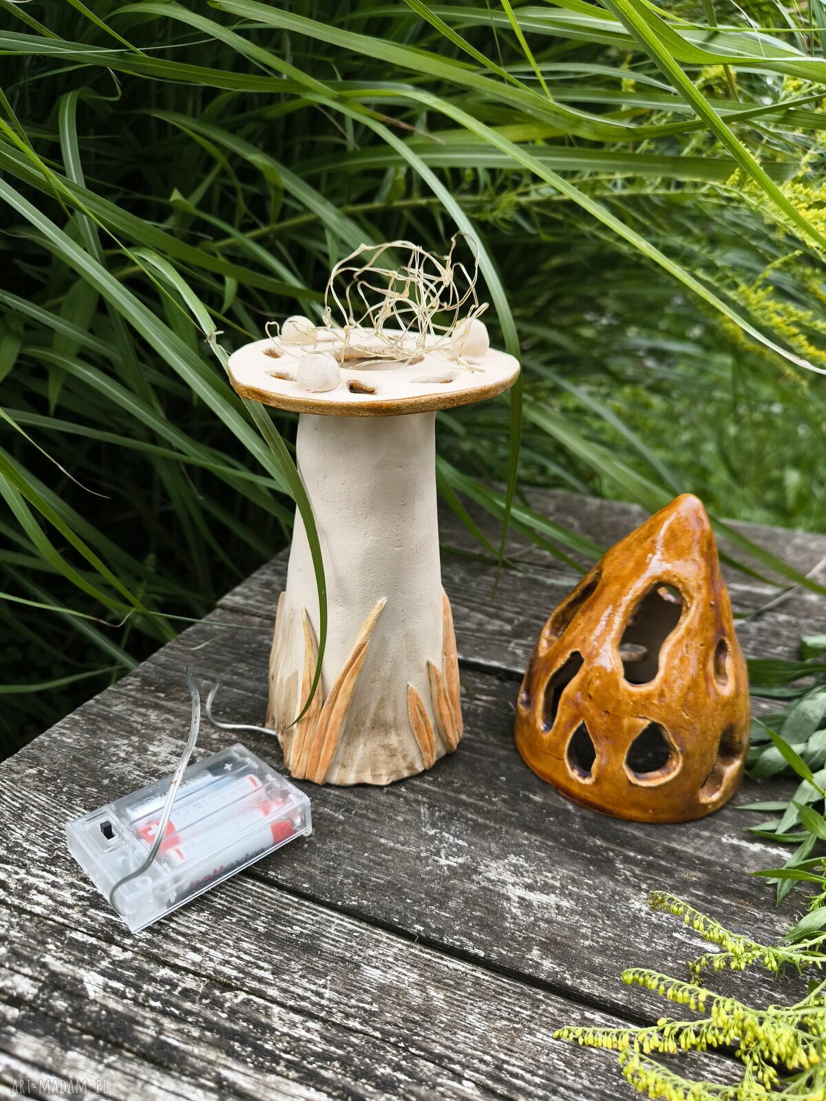 Lampa ceramiczna Smardz - ręcznie wykonana lampka nastrojowa