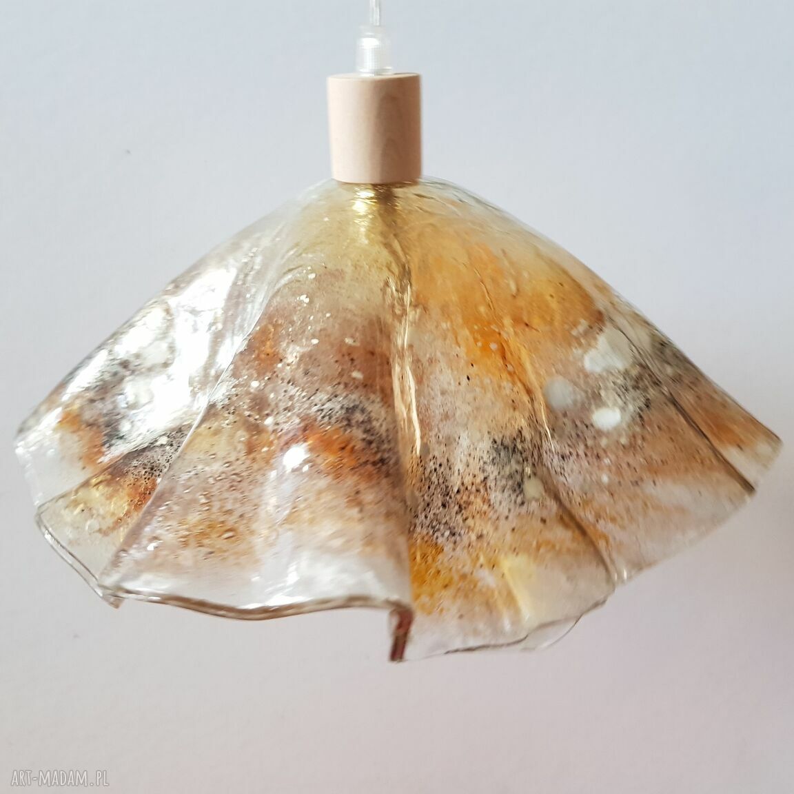 Lampa wisząca MEDUZA - ręcznie formowane bursztynowe szkło (E14)