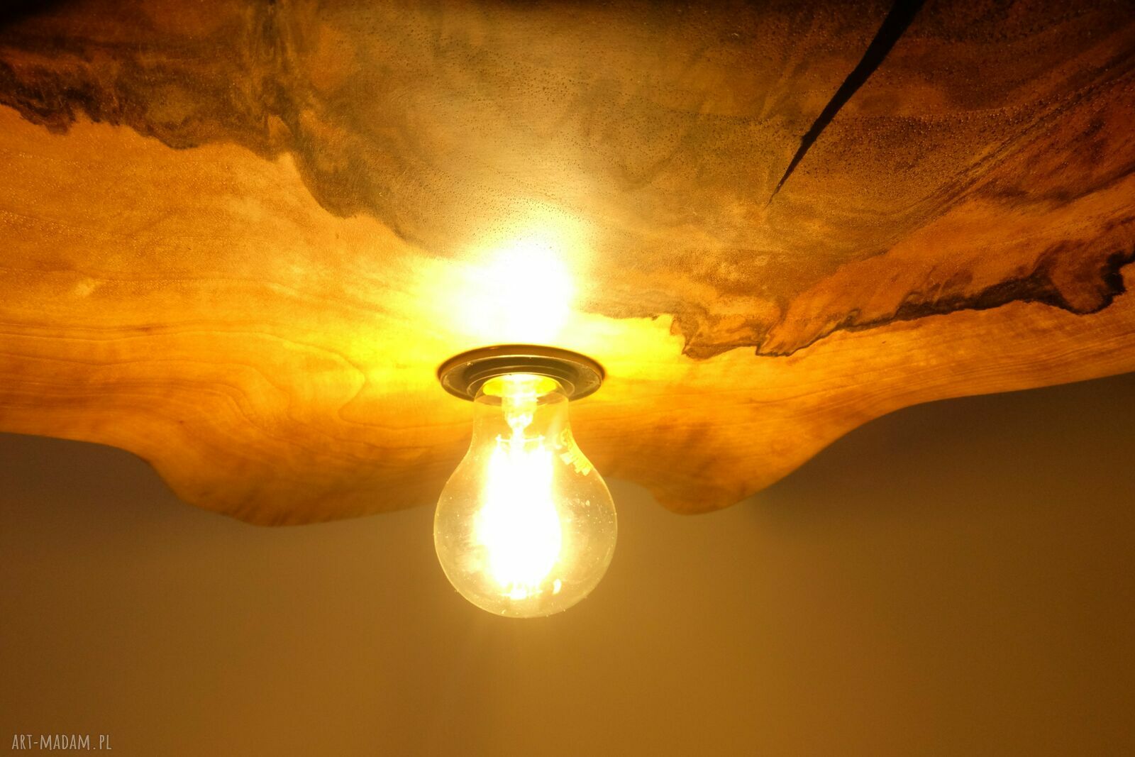 Lampa wisząca rzeźbiona z drewna drewniany żyrandol do salonu i jadalni