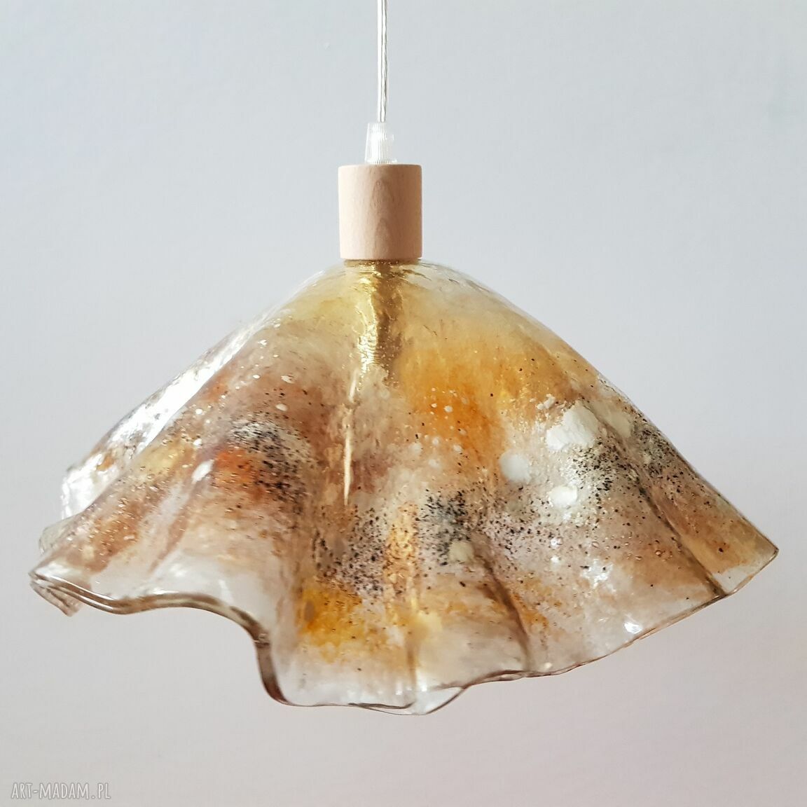 Lampa wisząca MEDUZA - ręcznie formowane bursztynowe szkło (E14)
