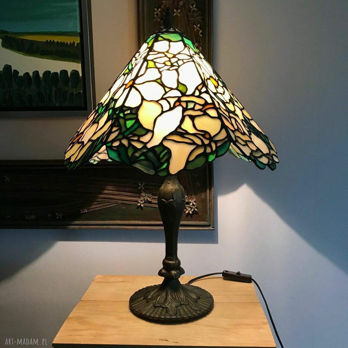 Ciekawe Lampy Lampa Witrazowa Magnolie Styl Tiffany