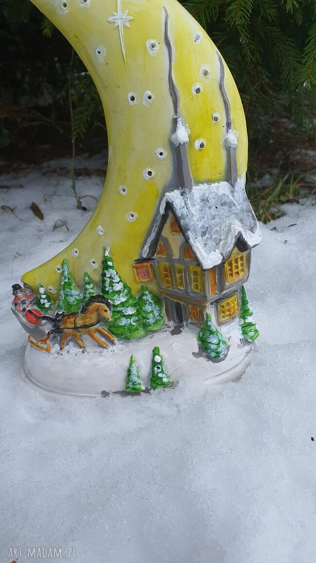 Świąteczny lampion ceramiczny na Boże Narodzenie (ok. 20 cm)
