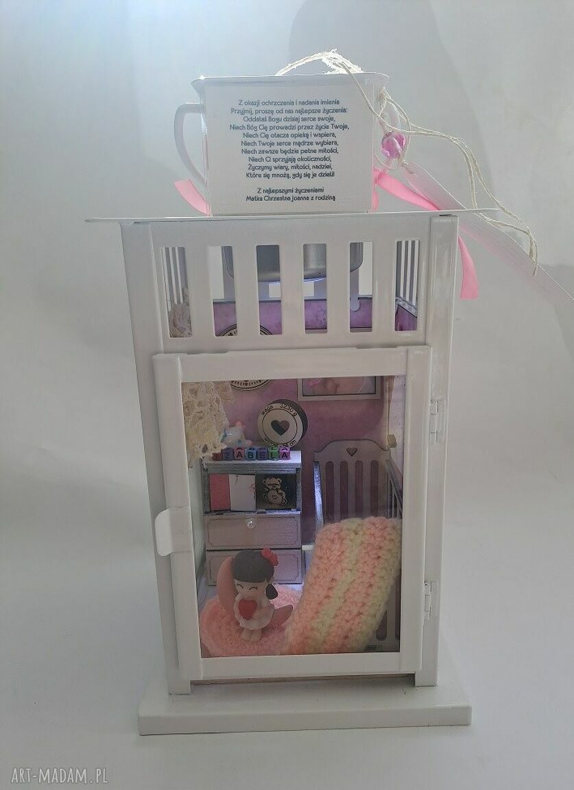 Lampion metryczka - personalizowana pamiątka narodzin handmade