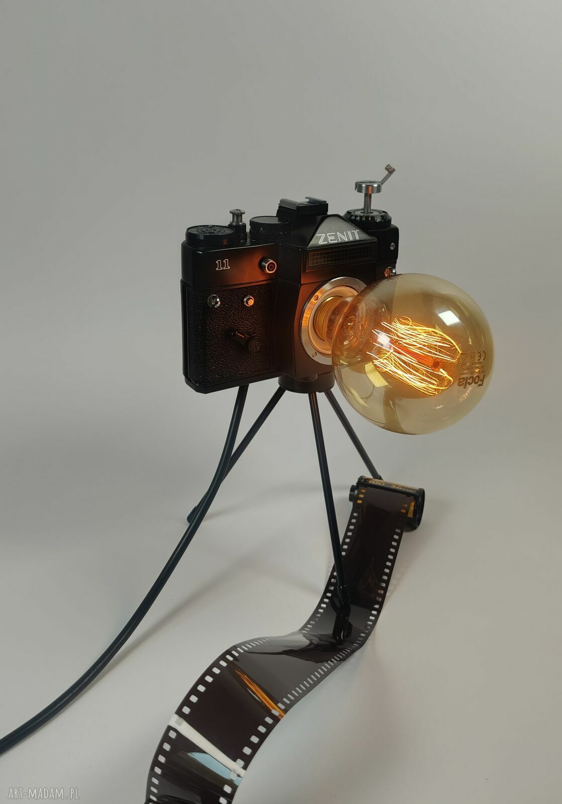 Lampka z aparatu fotograficznego - retro prezent dla fotografki