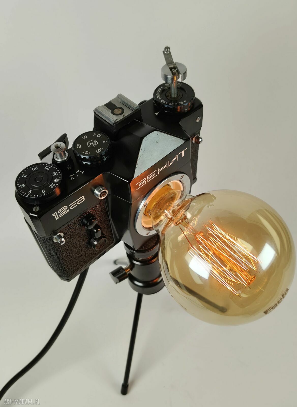 Lampka z aparatu fotograficznego - retro prezent dla fotografa i fotografki